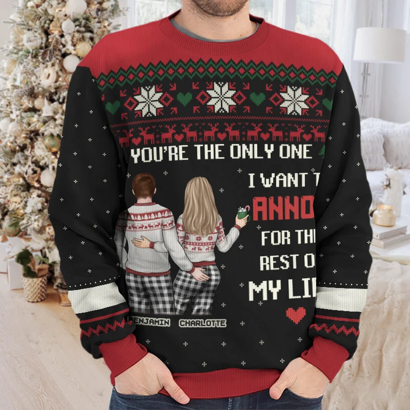 You're The Only One - Couple Personalized Custom Ugly Sweatshirt - Unisex Wool Jumper - Christmas Gift For Husband Wife, Anniversary - Image 4
