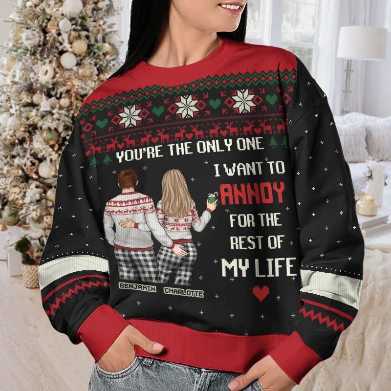 You're The Only One - Couple Personalized Custom Ugly Sweatshirt - Unisex Wool Jumper - Christmas Gift For Husband Wife, Anniversary - Image 5